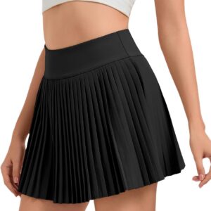 Jhsnjnr Pleated Skort for Women Athletic Summer Skorts with Shorts Pockets High Waisted Golf Tennis Skirt