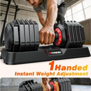 XDDIAS Adjustable Dumbbells Set of 2 for Strength Training, One-Hand Quick Adjust, 25/55/80/90 lbs Options, Anti-Slip Grip Handle, Compact Home Gym Weights for Men Women