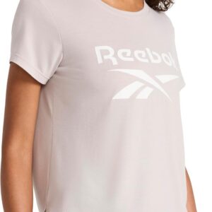 Reebok Women’s Crewneck T-Shirt, Standard Fit, Lightweight Stretch Poly Soft Jersey Fab