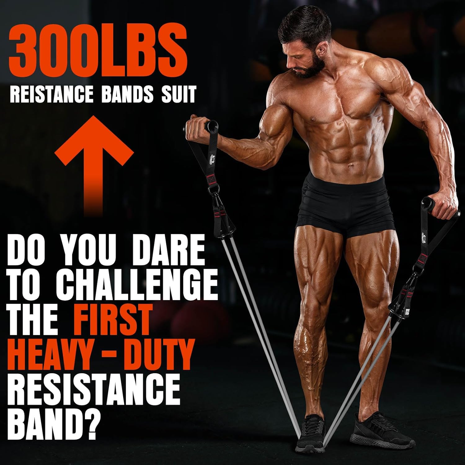 Heavy Resistance Bands for Working Out, 300LBS Exercise Bands with Handles, Workout Bands for Men, Weight Fitness Bands Set for Muscle Training, Strength, Slim, Yoga, Home Gym Equipment - Image 5