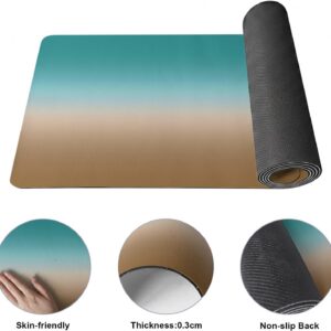 Yoga Mat Green and Brown Ombre Yoga Mats with Strap & Shortage Bag Non Slip Soft Workout Mats Cushion Pad Gradient Gradual Color Exercise Mat for Yoga Pilates Stretching Fitness Floor Exercises Gym