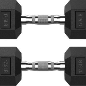 HANDBODE Hex Dumbbell Set 2.5-65 lb, Rubber Encased Hex Dumbbells for Home Gym, Weights Dumbbells Set of 2 Hand Weights for Strength Training & Fitness Exercise