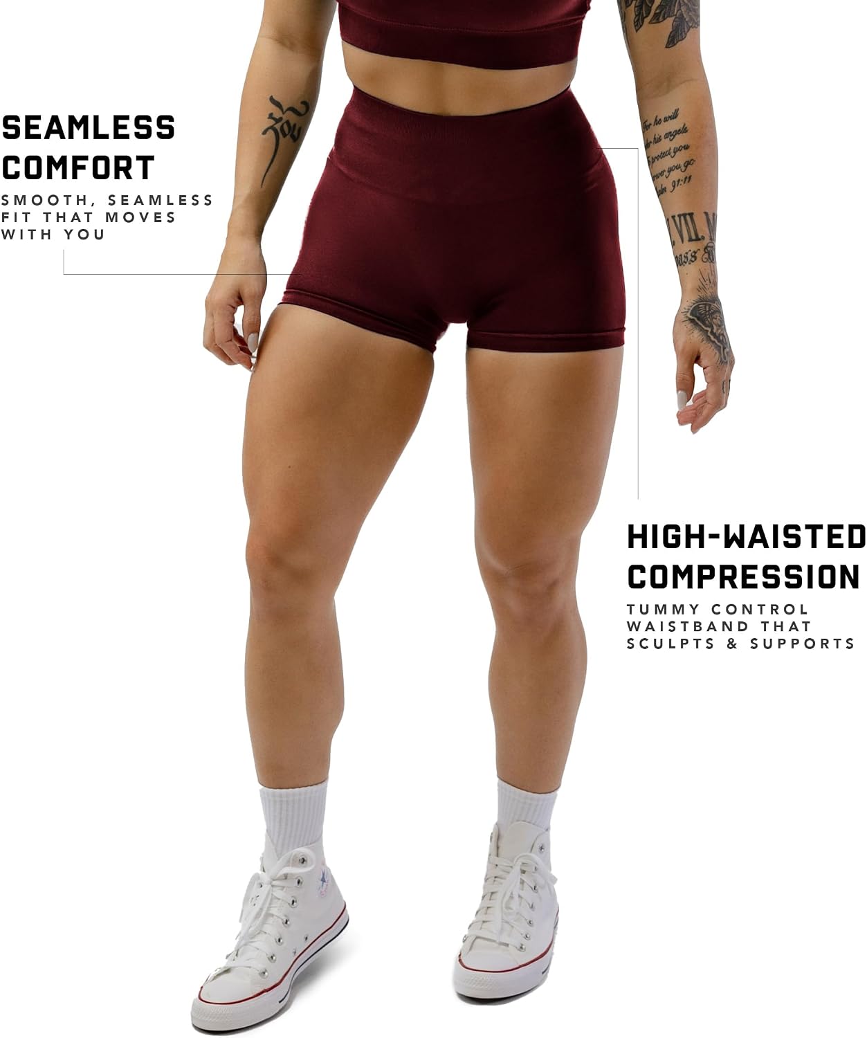 Gymreapers Athletic Shorts for Women - Seamless Butt Lifting Tummy Control Running Shorts for Yoga, Biker, Gym Workout Squat - Image 3