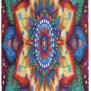 Kigai Travel Yoga Mat 71″ x 24″ Non Slip Natural Rubber Foldable Exercise Mat Ultra Thin 1.5mm Lightweight for Fitness, Pilates & Home Workout, Mandala Pattern