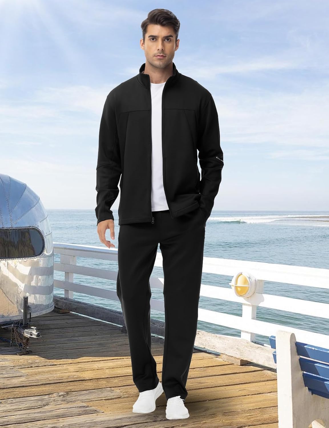 BGOWATU Men's Tracksuits 2 Piece Running Sports Sweatsuits For Men Full Zip Athletic Jackets and Pants Outfits - Image 6