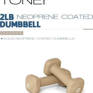 Tone Fitness Neoprene Dumbbell Weight Pairs with Anti-Roll Square Head | Multiple Options