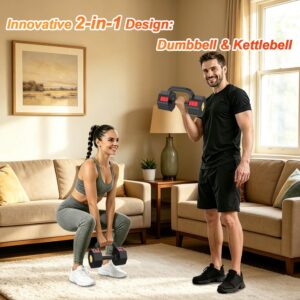 Adjustable Dumbbells Set with 4-Level Weights | Dual-Function, Quick-Adjustable Weights, Portable, Space-Efficient, for Men & Women, Multi-Scene Use