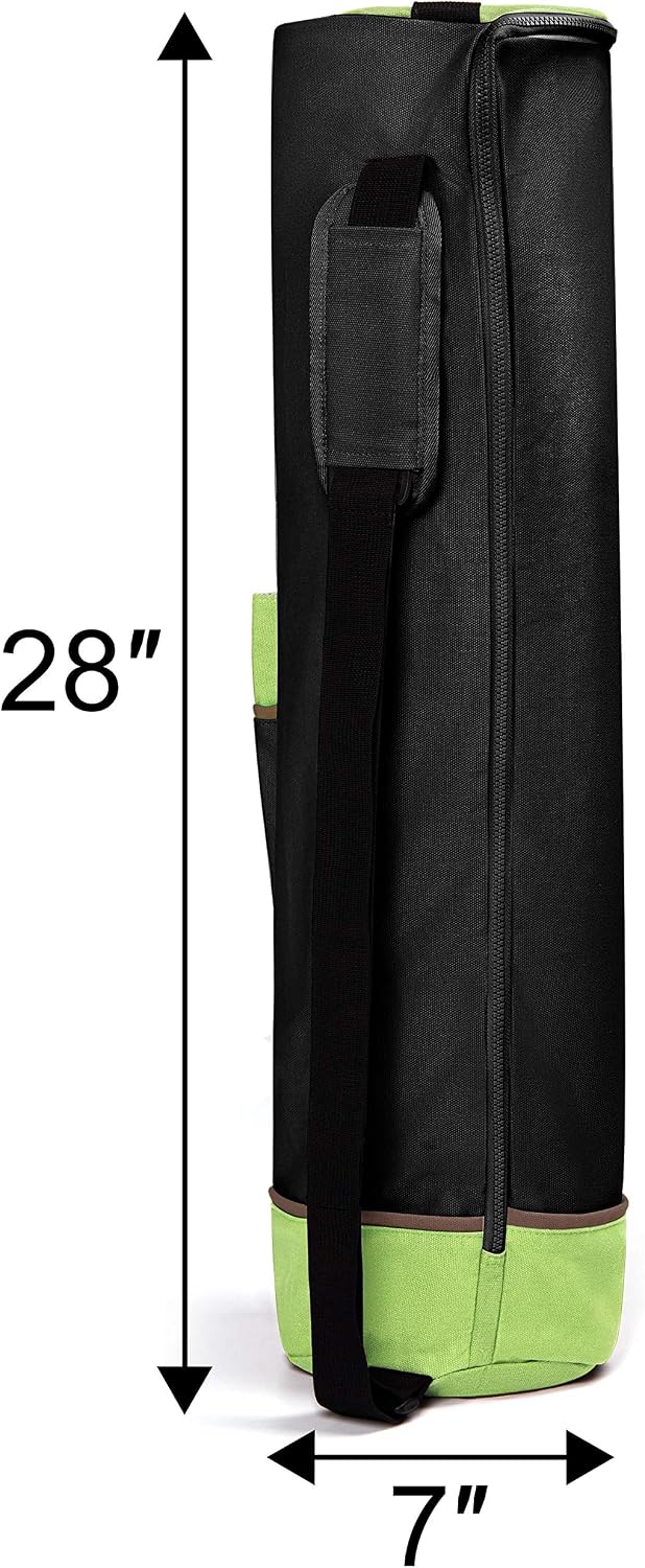 Heathyoga Yoga Mat Bag Full-Zip Exercise Yoga Mat Carry Bag - Multi-Functional Inner/Outer Storage Pockets & Adjustable Shoulder Strap - 28” X 7” Yoga Bag Fits Most Yoga Mat Sizes - Image 2
