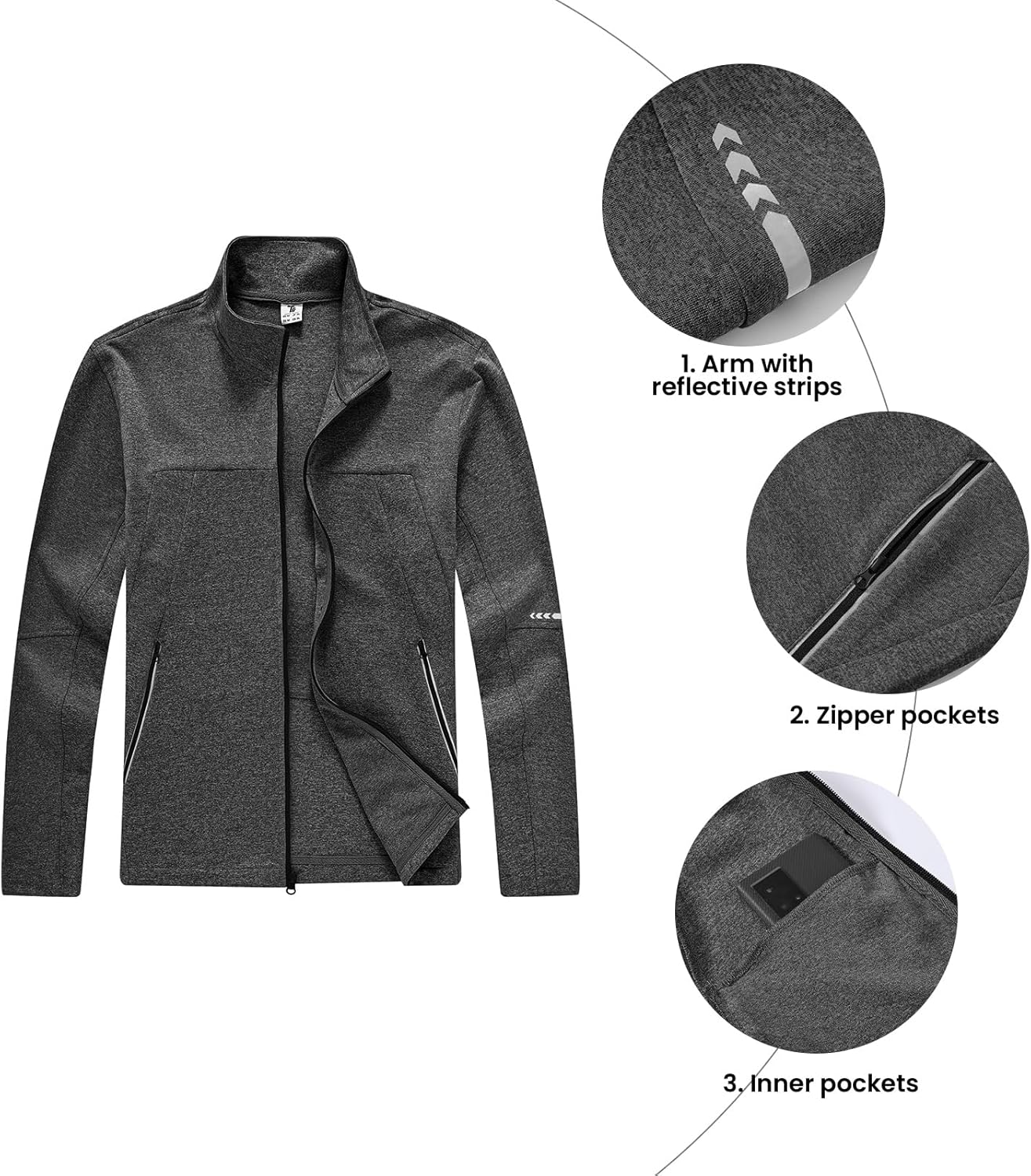 BGOWATU Men's Tracksuits 2 Piece Running Sports Sweatsuits For Men Full Zip Athletic Jackets and Pants Outfits - Image 3