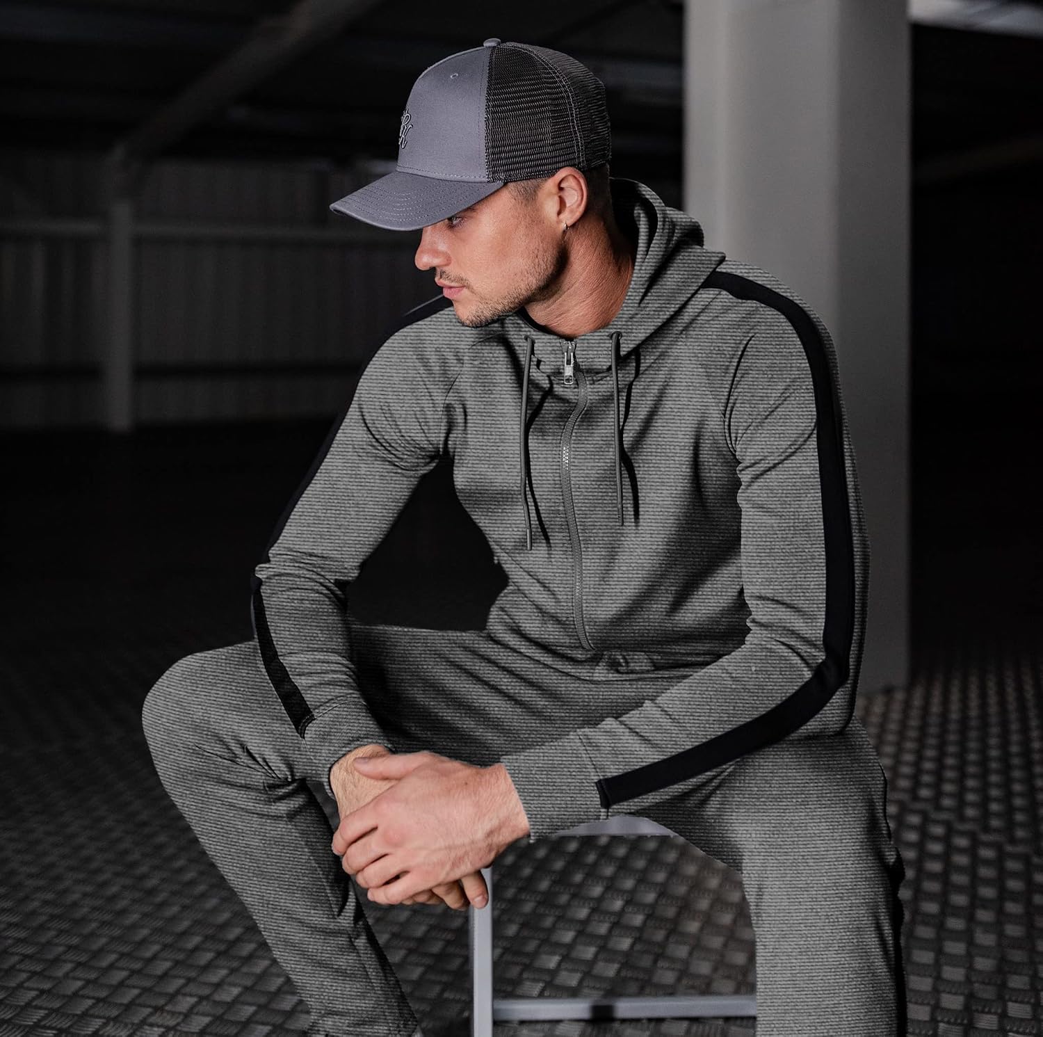 COOFANDY Tracksuit Mens with Zipper Pockets Full Zip Hoodie Sweatsuit 2 Pieces Running Jogging Sports Casual Sweat Suits - Image 2