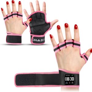 Workout Gloves for Men & Women, Smartwatch Compatible Ventilated Gym Gloves with Wrist Wrap Support, Breathable Weight Lifting Gloves for Fitness, Training & Cycling with Excellent Grip