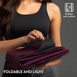 Navaris Foldable Yoga Mat for Travel – 1/16″ (1.5mm) Thick Exercise Mat for Pilates, Workout, Gym, Fitness – Non-Slip Folding Portable Mat