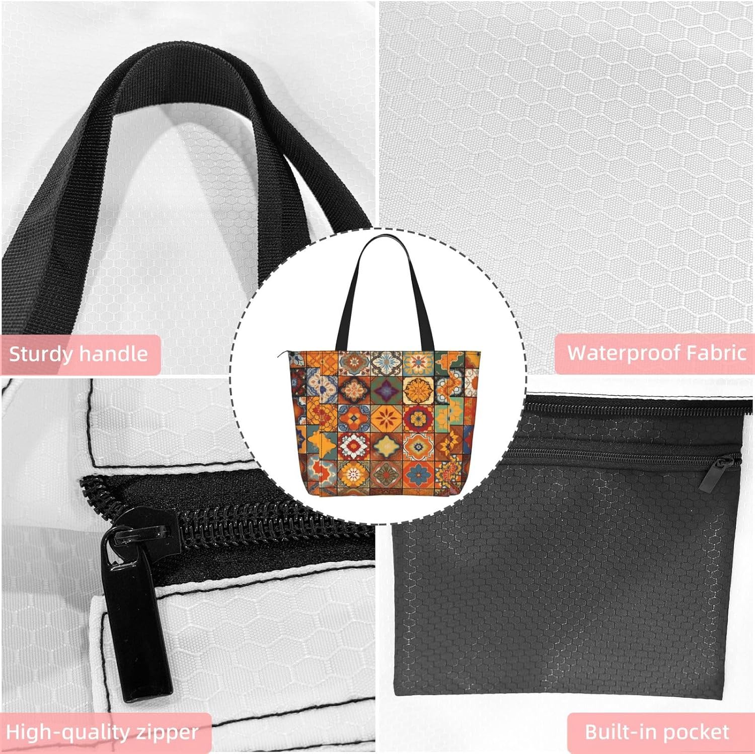 Women'S Yoga Bag With Yoga Mat Carrier Large Shoulder Bag Painted Bread Carryall Tote For Travel Office Beach Gym - Image 6