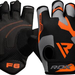 RDX Weight Lifting Gloves Gym Fitness Workout, Anti Slip Padded Palm Elasticated Strength Training Equipment Men Women Half Finger Exercise Bodybuilding Calisthenics Cycling Rowing Climbing