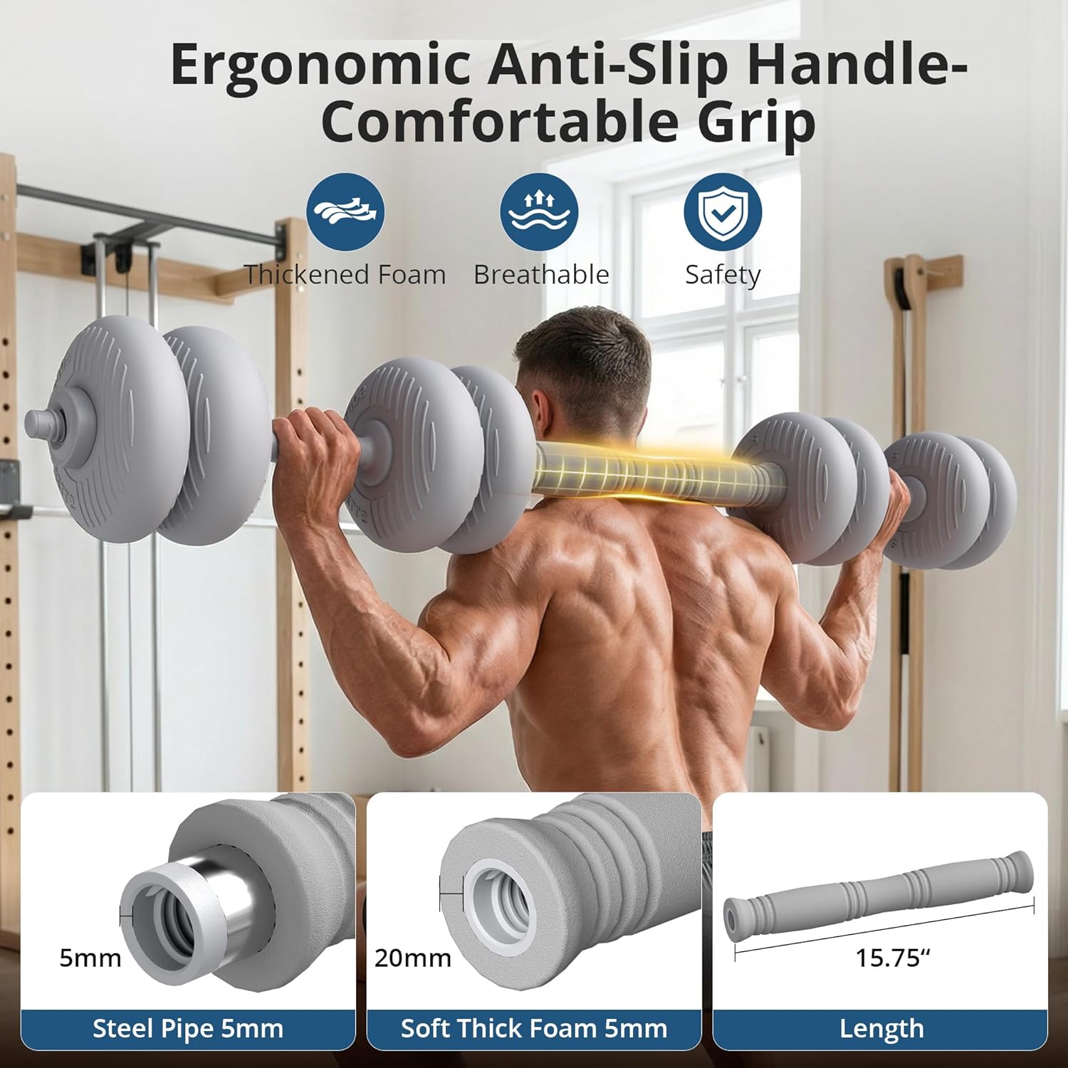 RYGEO Adjustable Dumbbell Set 22lb/44lb/66lb/80lbs Free Weights and Connector, Convert to Barbell, Kettlebells, All Floor Friendly Soft-shell Dumbbells, Home Gym Fitness for Men Women - Image 4
