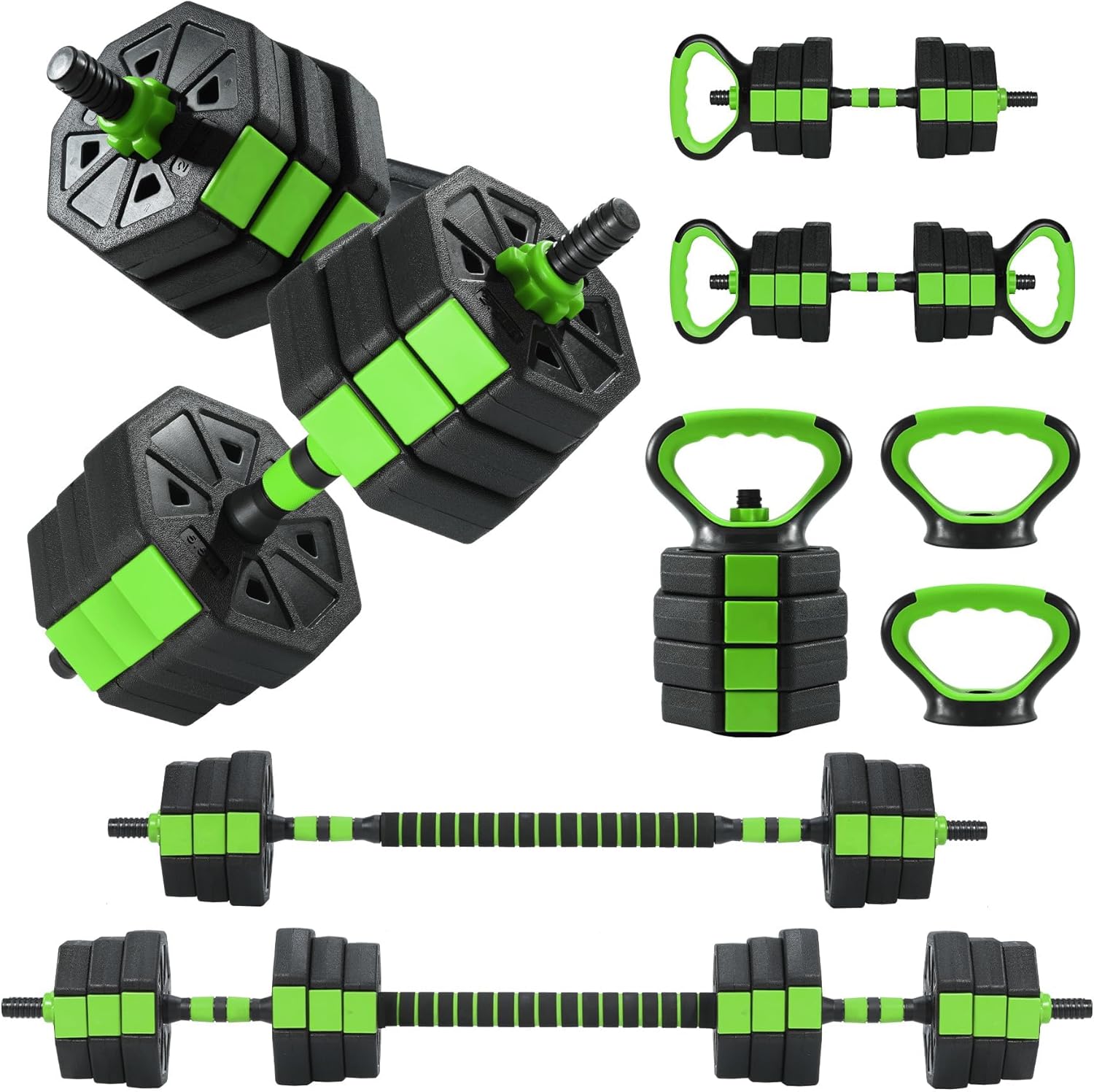 Garvee Adjustable Dumbbell Set, 44/66/88Lbs Free Weight Set with Connector, 4 in 1 Gym Set Used as Kettlebell, Dumbbell, Push up Stand, Weight Plate, Home Gym Weight Dumbbells Set, Fitness Exercises