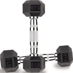 Hex Dumbbells 5,10,15,20,25,30,40 LB Exercise & Fitness Weights Dumbbell For Women & Men Free Weights Rubber Coated cast Iron Set