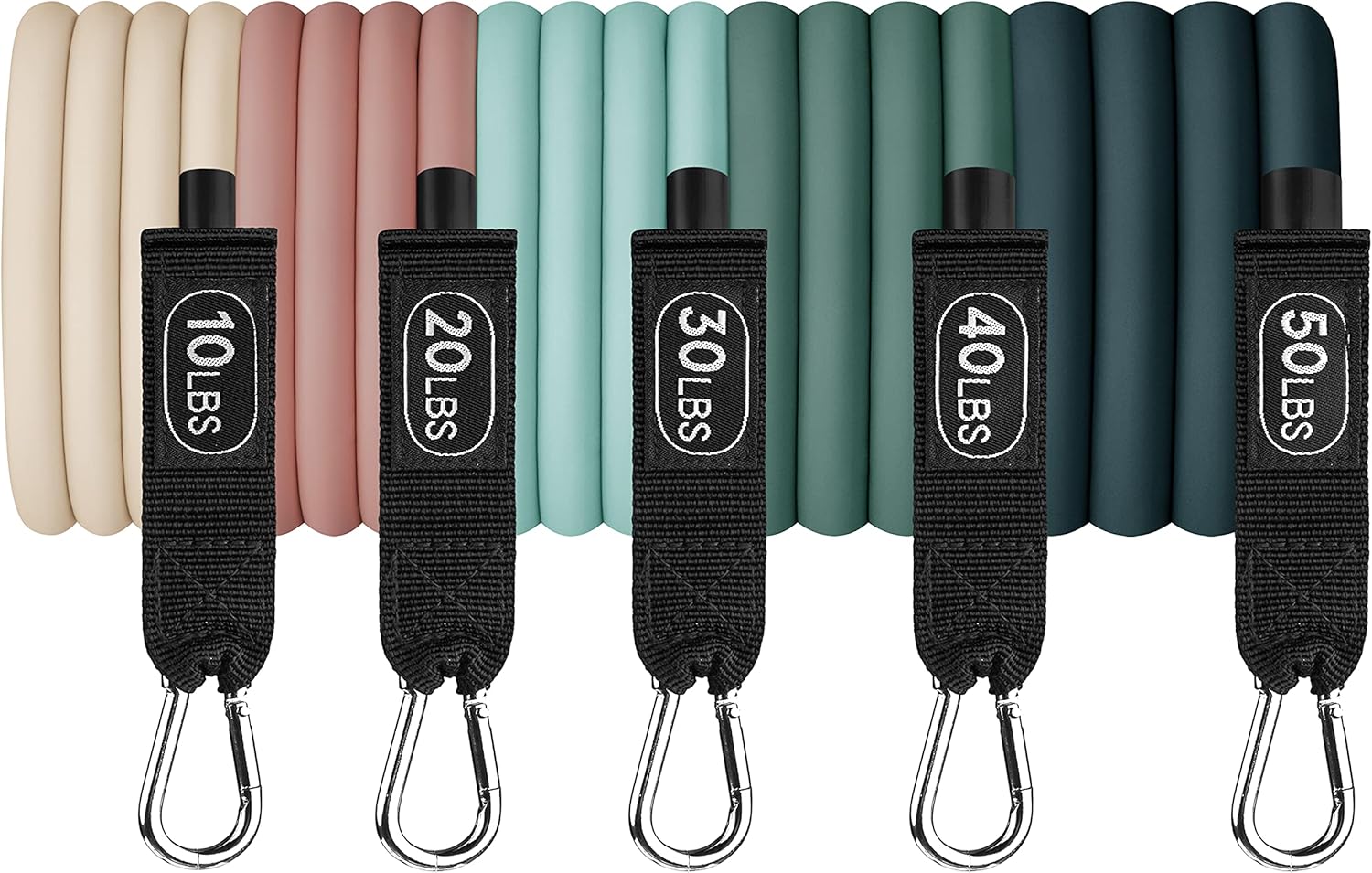 Retrospec Train Resistance Bands Set for Working Out - 5 Stackable Bands, Handles & Door Anchor - Portable Fitness Equipment for Physical Therapy & Yoga Includes Carry Bag - Image 6
