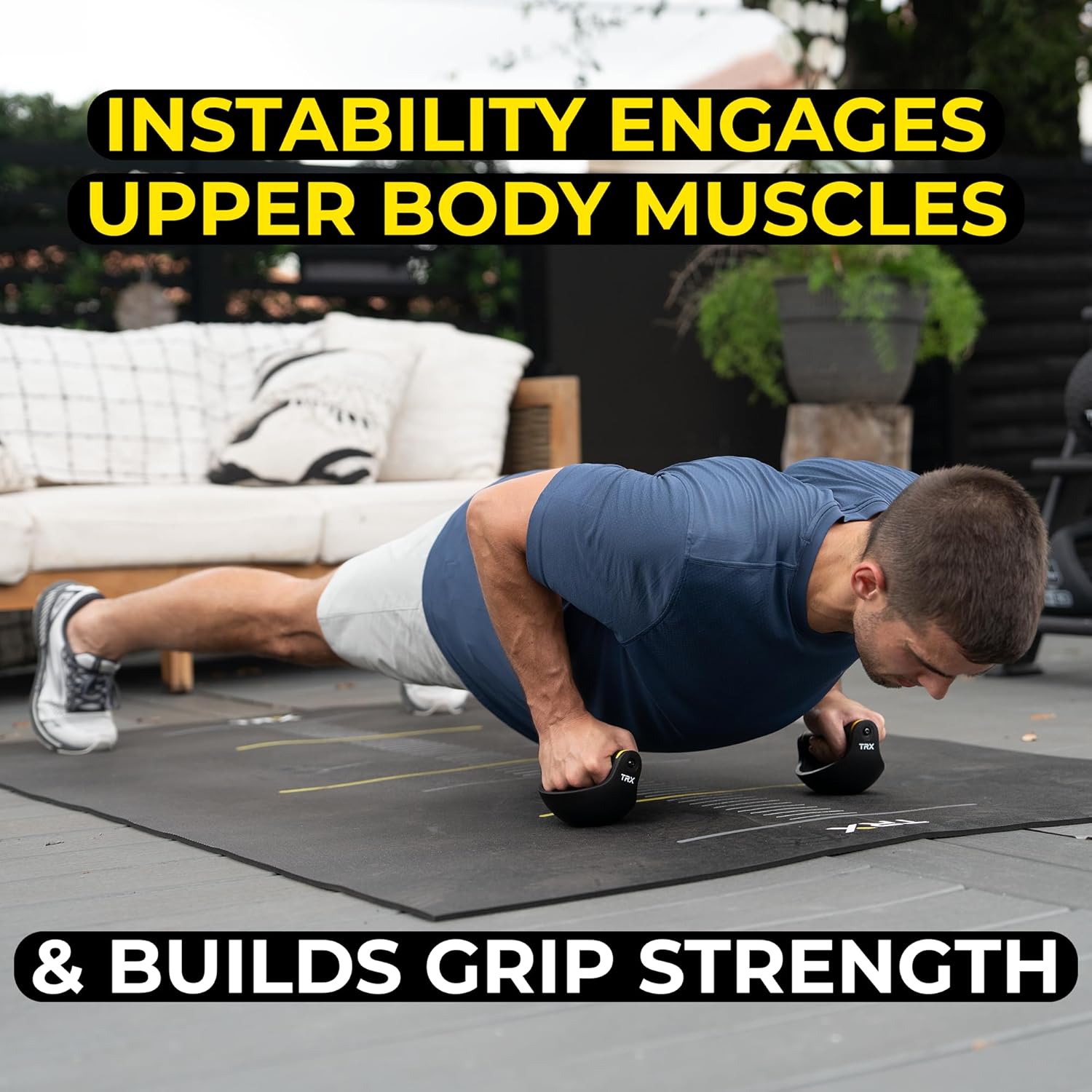 TRX Push-It - Push-up Handles for Strength Training, Home Gym Workouts, Core & Upper Body Exercise Equipment, Ergonomic Push-Up Stands for Chest, Arms & Abs Training - Image 4