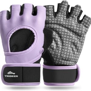 Trideer Weight Lifting Gloves for Women Men with Wrist Support, Workout Gloves Women Full Palm Protection for Gym Training, Fitness, Weightlifting & Pull Ups