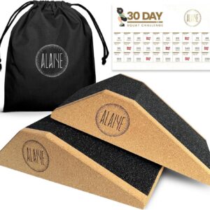 Squat Wedge Blocks (Set of 2) – Non-Slip Slant Boards for Lower Body Workouts Ankle and Calf Stretching – Yoga Blocks, Designed to Elevate Heels and Squat Support – Includes Carry Bag