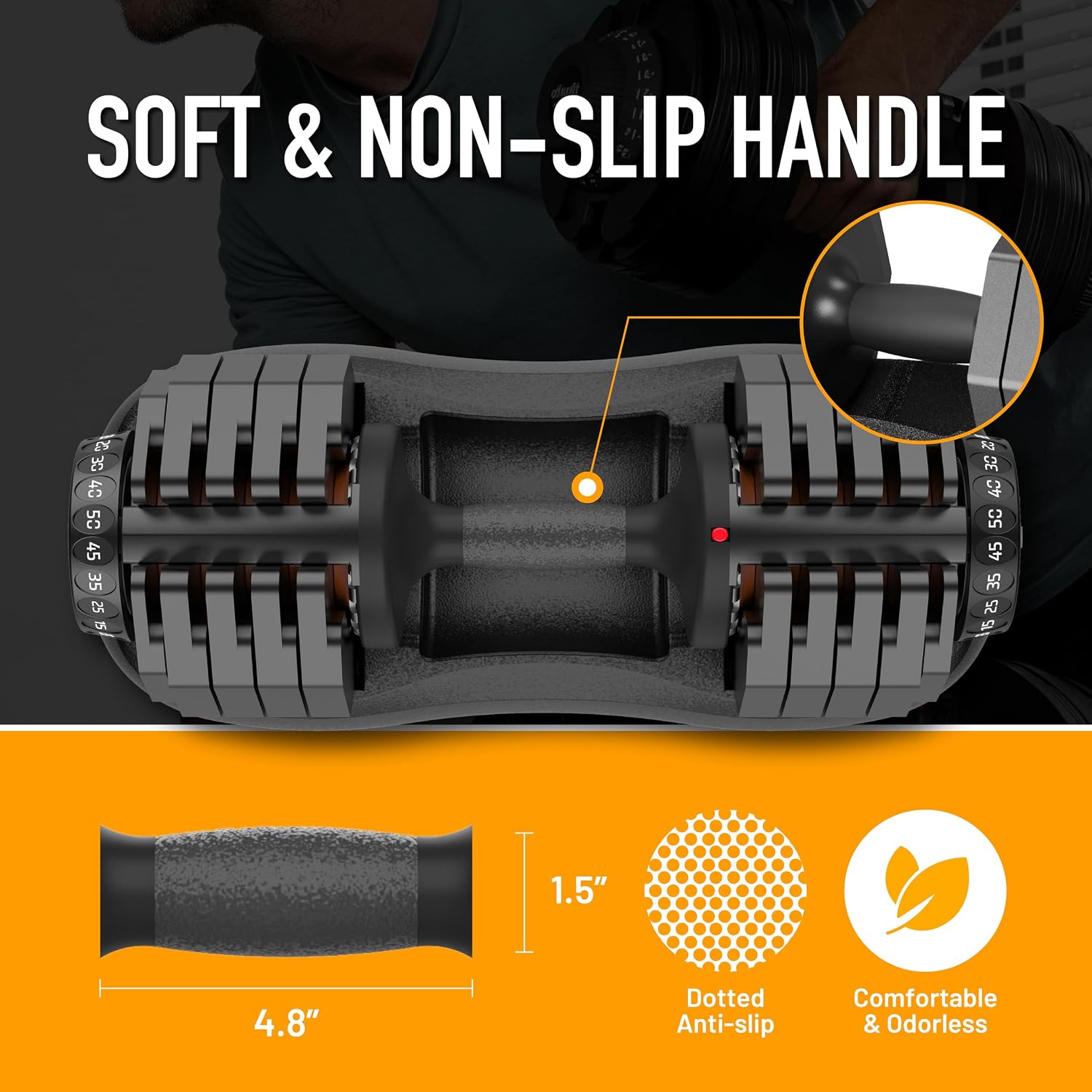ATIVAFIT Adjustable Dumbbells Set of 2, 5–88LB Quick Adjust Free Weights with Double Safety Lock & Anti-Slip Steel Handle, Space Saving Home Gym Equipment for Full Body Strength Training - Image 3