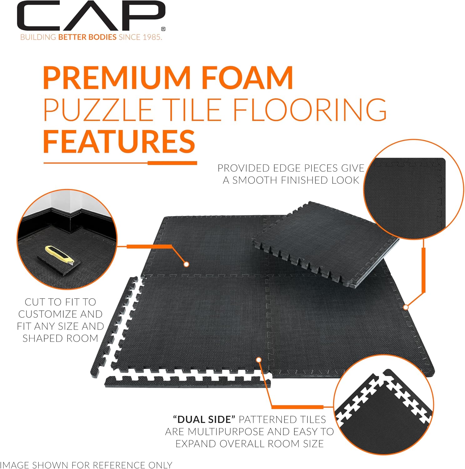 CAP Puzzle Exercise Mats | 1” Thick EVA Interlocking Foam Tiles for Home Gym Flooring | Multiple Options - Image 3