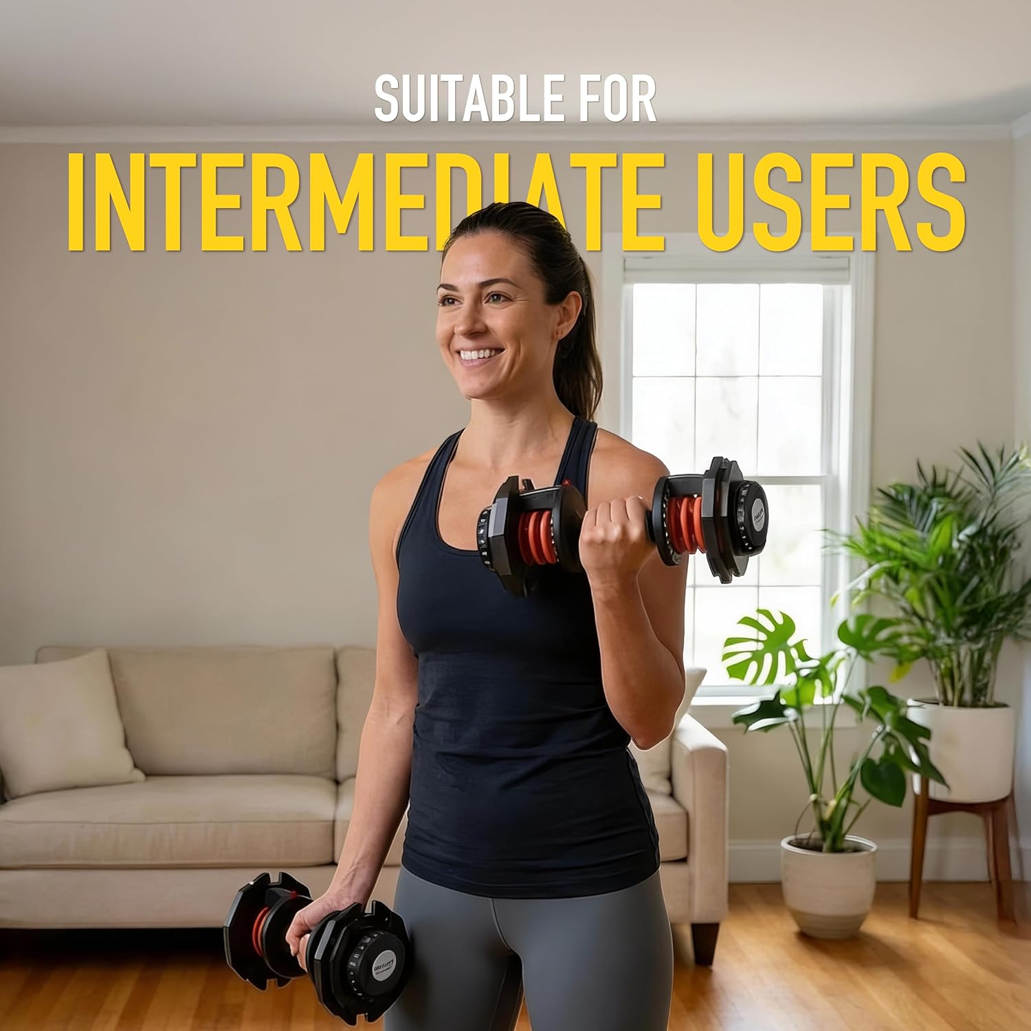 ATIVAFIT Adjustable Dumbbells Set of 2, 5–88LB Quick Adjust Free Weights with Double Safety Lock & Anti-Slip Steel Handle, Space Saving Home Gym Equipment for Full Body Strength Training - Image 8