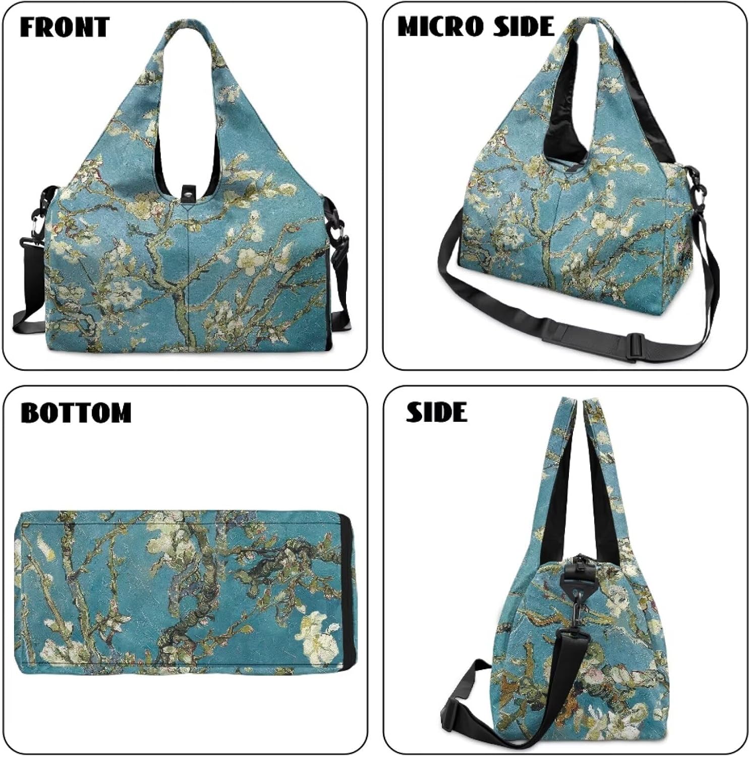 Yoga Gym Bag with Removable Adjustable Shoulder Strap, Shoe Compartment & Top Yoga Mat Holder 17.72x8.66x9.84in - Image 7