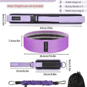 Glute Workout Equipment- Hip Thrust Belt for Dumbbells,Ankle Resistance Bands with Cuffs & Fabric Booty Bands for Women – Legs & Butt Workout Equipment for Women, Hip & Booty Building Set
