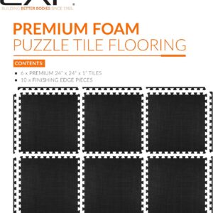 CAP Puzzle Exercise Mats | 1” Thick EVA Interlocking Foam Tiles for Home Gym Flooring | Multiple Options