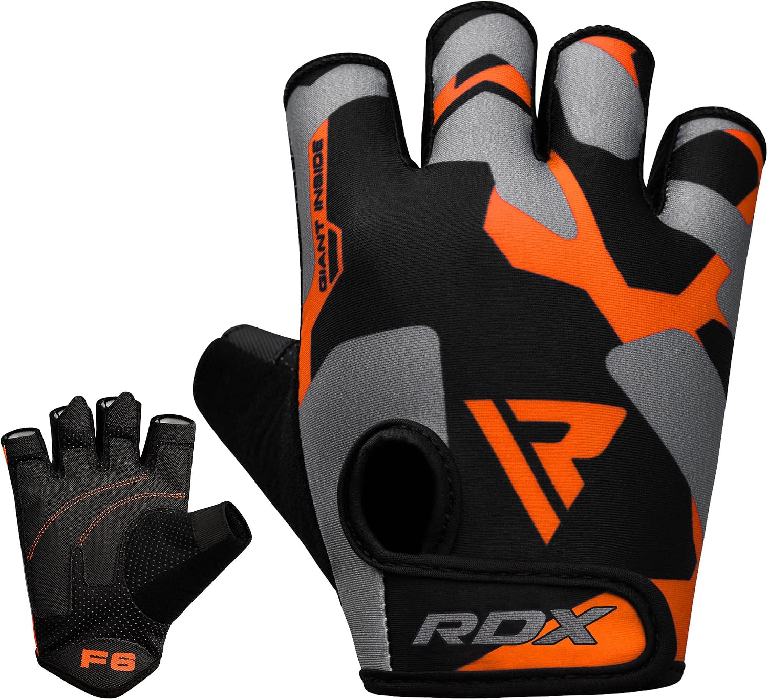 RDX Weight Lifting Gloves Gym Fitness Workout, Anti Slip Padded Palm Elasticated Strength Training Equipment Men Women Half Finger Exercise Bodybuilding Calisthenics Cycling Rowing Climbing - Image 8