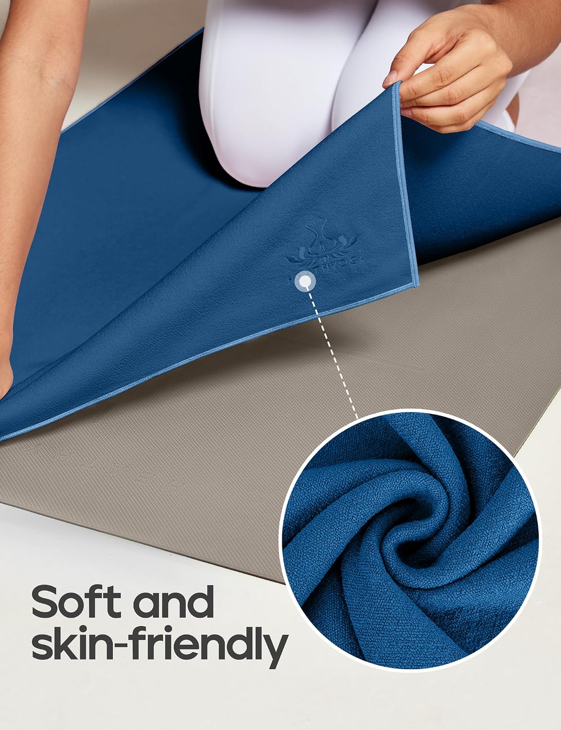 Heathyoga Yoga Mat Towel Non Slip for Hot Yoga Towel with Silicone Grip & Free Spray Bottle, 72"X26" Extra Large Microfiber Yoga Towel for Bikram, Pilates, Fitness - Image 4