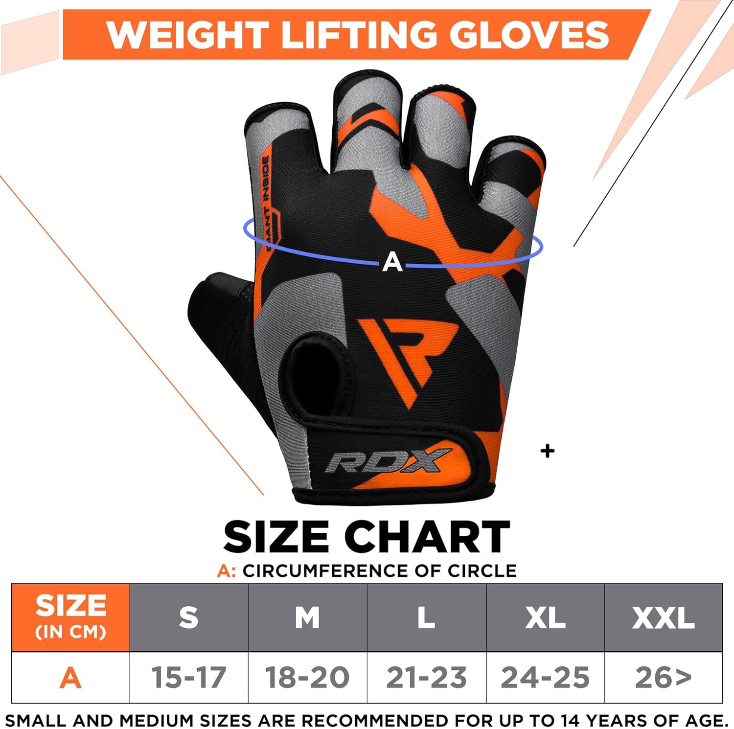 RDX Weight Lifting Gloves Gym Fitness Workout, Anti Slip Padded Palm Elasticated Strength Training Equipment Men Women Half Finger Exercise Bodybuilding Calisthenics Cycling Rowing Climbing - Image 6