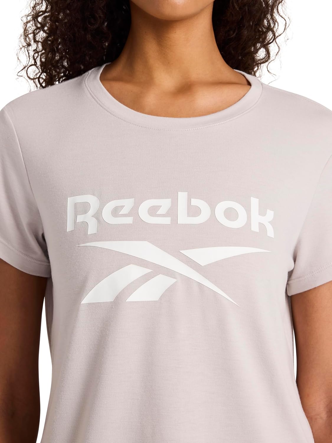 Reebok Women's Crewneck T-Shirt, Standard Fit, Lightweight Stretch Poly Soft Jersey Fab - Image 3