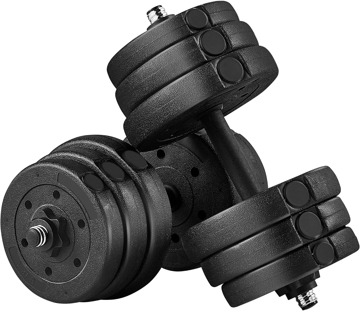 Yaheetech Adjustable Dumbbell Sets Free Weights for Women Men Beginner Dumbbells Changeable Home Gym Apartment Exercise & Fitness Equipment Black