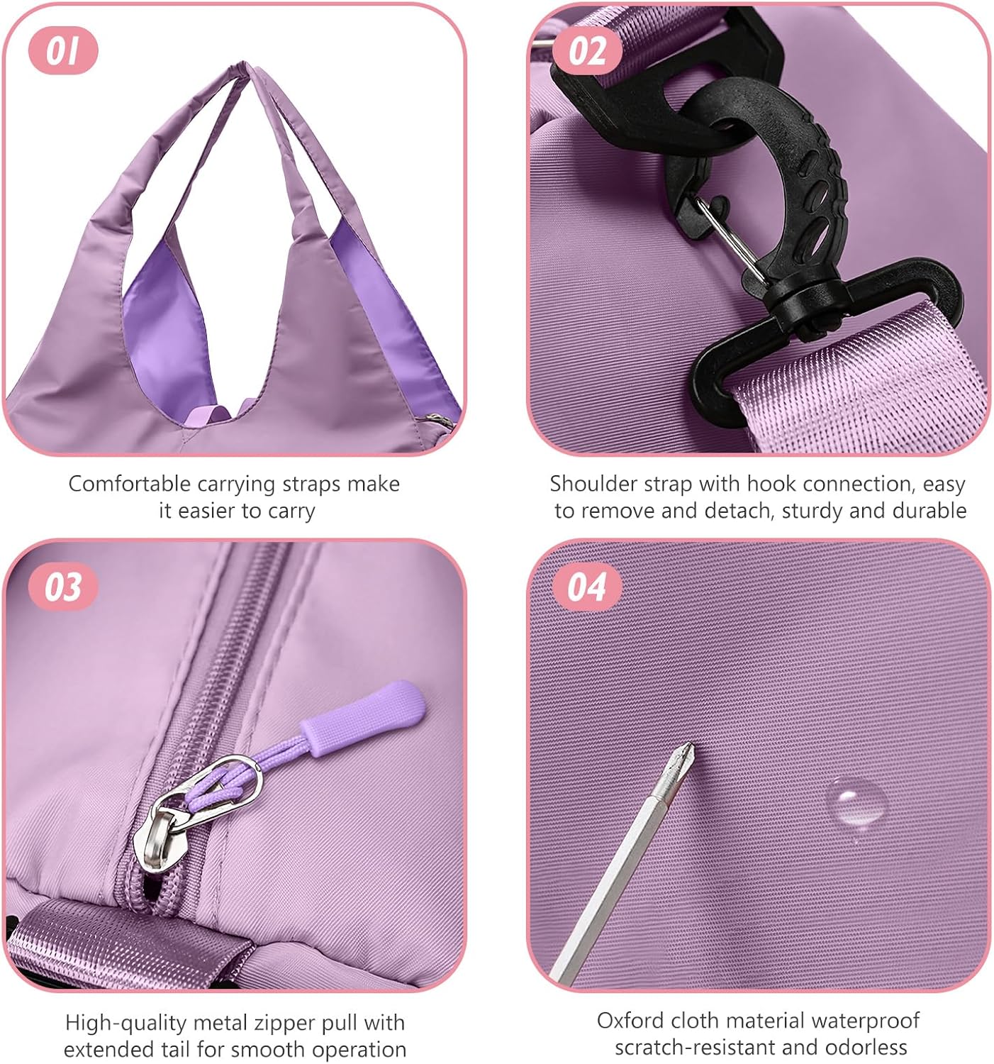 Upgrade Yoga Gym Bags for Women with Shoes Compartment & Storage Pockets & Adjustable Yoga Mat Holder - Image 3