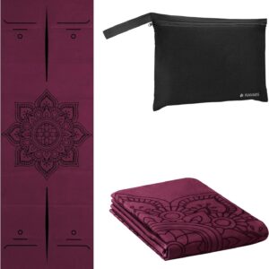 Navaris Foldable Yoga Mat for Travel – 1/16″ (1.5mm) Thick Exercise Mat for Pilates, Workout, Gym, Fitness – Non-Slip Folding Portable Mat
