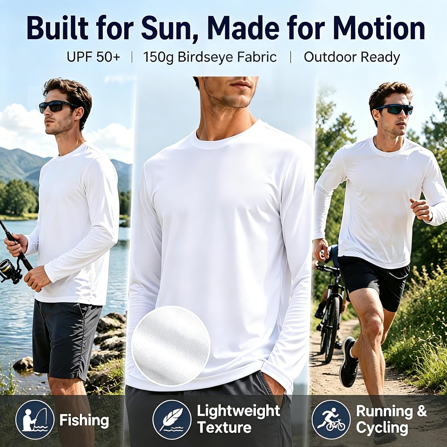 Gary Com Men Long Sleeve T-Shirts Pack Quick Dry Athletic Running Activewear Workout Tee UPF 50+ Sun Protection Shirt for Men - Image 4