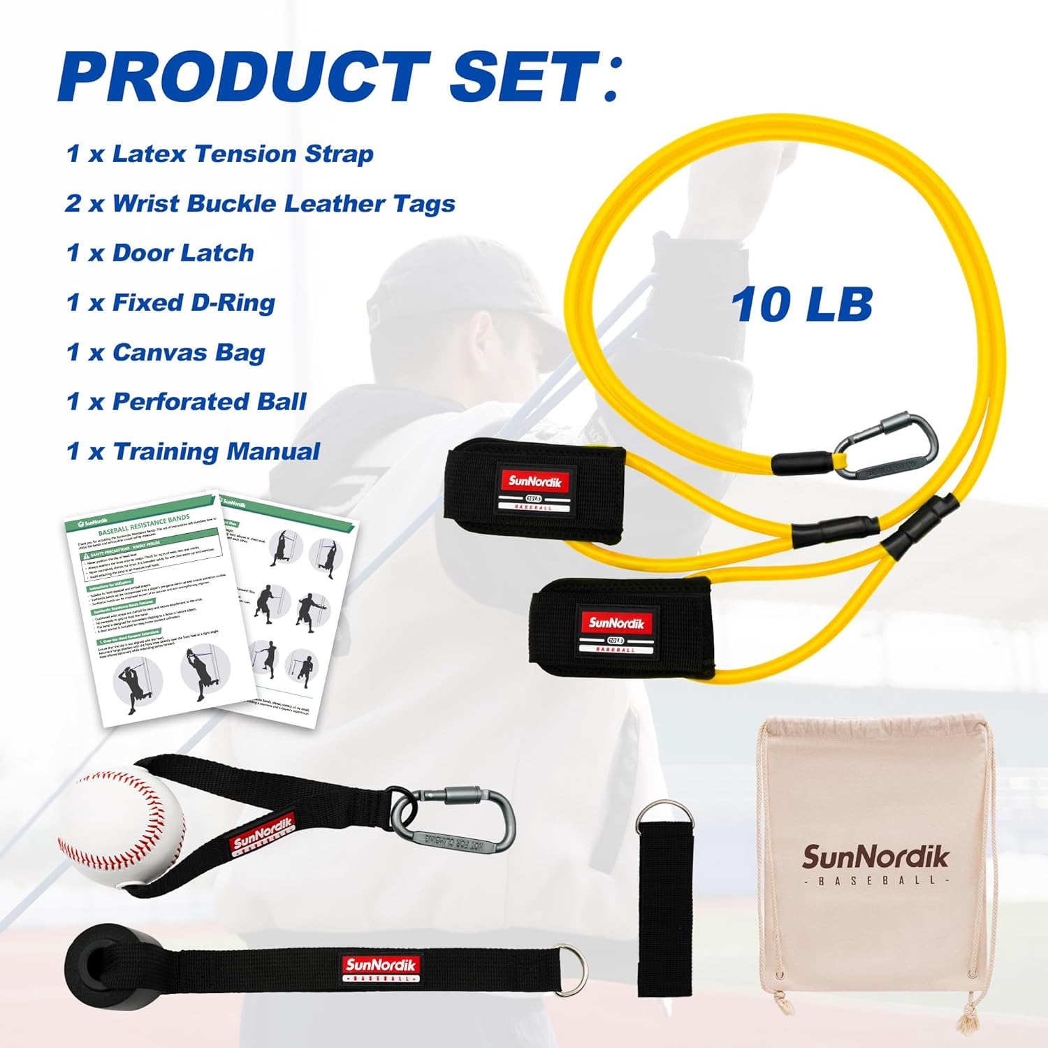 SunNordik Resistance Bands for Pitchers, Baseball & Softball Training Equipment for Improving Arm Strength & Pitching Training, Baseball Pitching Bands for All Skill Levels - Image 4