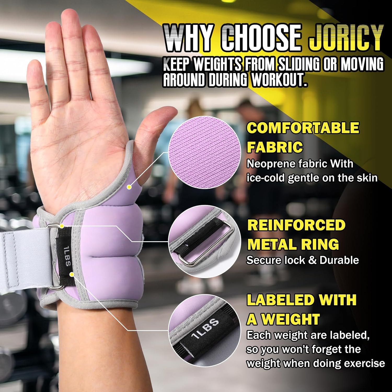 Wrist Weights with Thumb Loops Lock for Women Men 1 Pair 2 3 4 5 6 LBS Arm Weight Ankle Weights Weighted Gloves for Running Walking Jogging Physical Therapy Home Gym Fitness Workout Cardio Exercises - Image 4