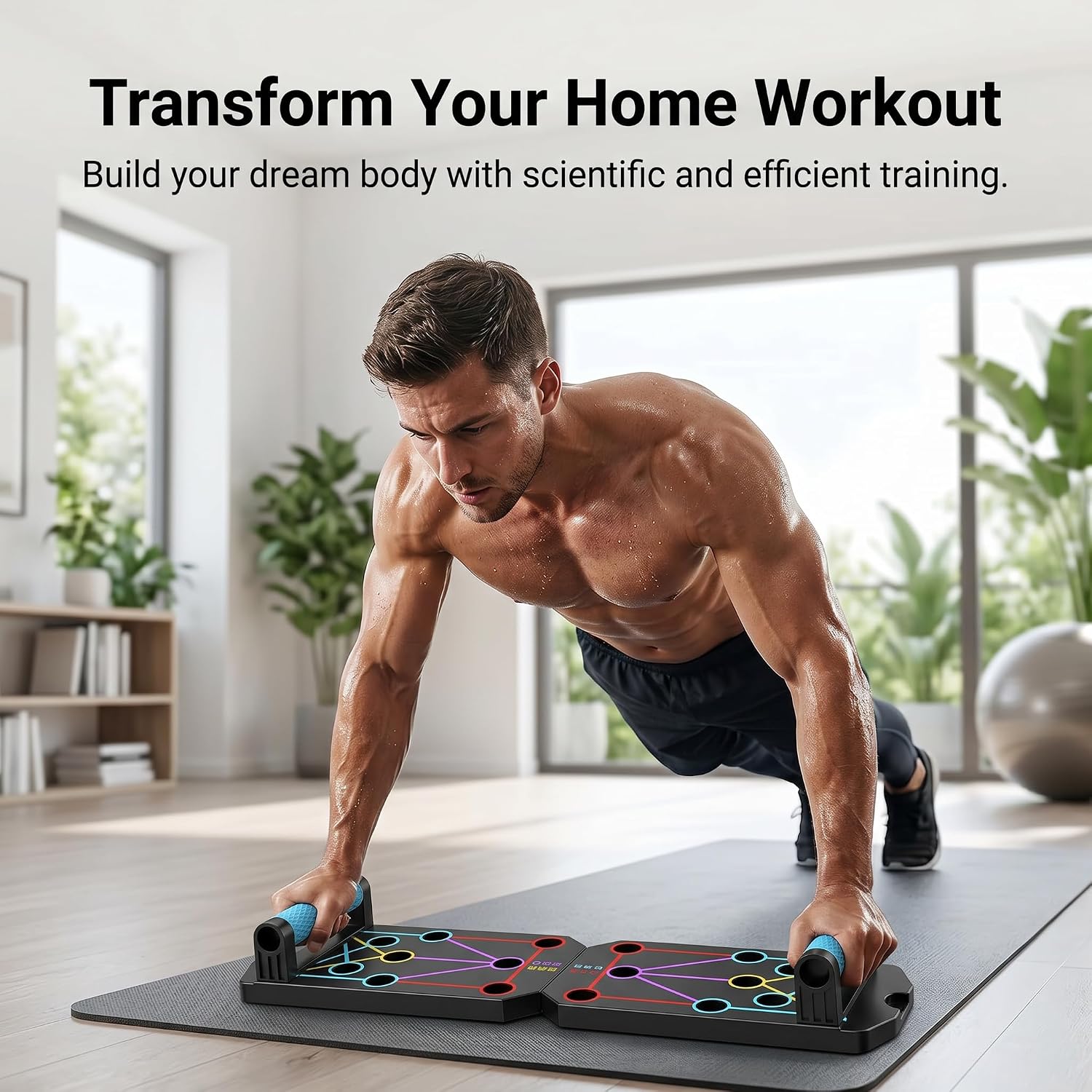 15 in 1 push up board for men solid Home Workout Equipment for Chest & Arm Strength Training, Multi-Functional Pushup Stands System for Men & Women, Portable Fitness Equipment for Fat Burn & Muscle Building - Image 4