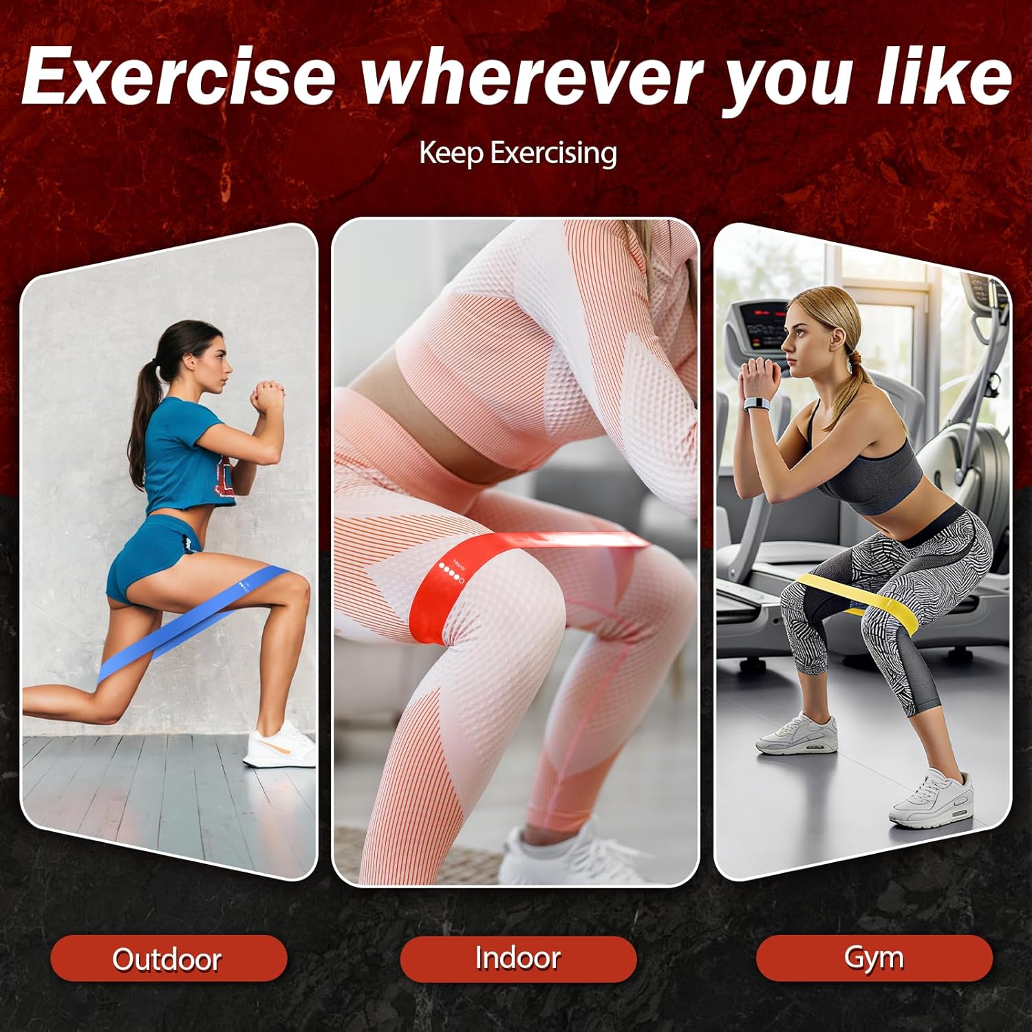 Resistance Bands for Working Out, 5 Levels Resistance Exercise Bands with Woven Bag, Bands for Working Out Women Men, Yoga, Pilates, Rehabilitation Training - Image 3
