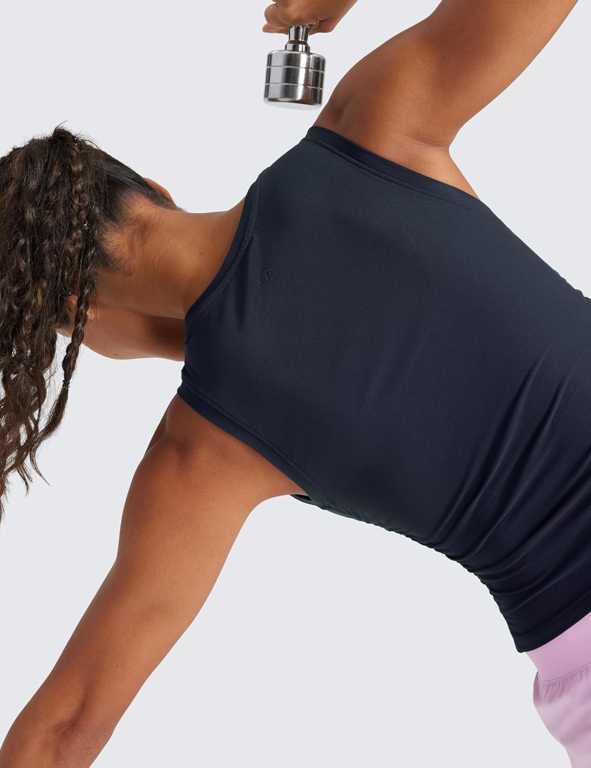 CRZ YOGA Cloudweight Womens Ruched Tank High Neck Workout Fitted Tops Basic Yoga Athletic Sleeveless Shirts - Image 3