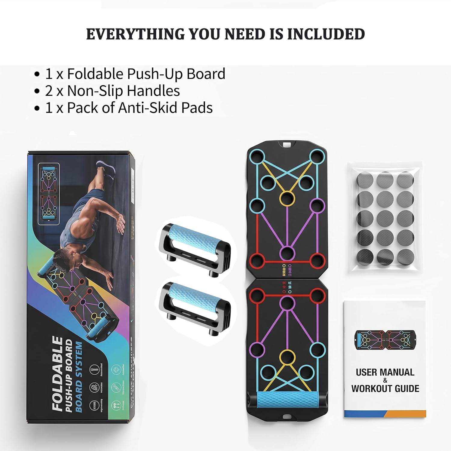15 in 1 push up board for men solid Home Workout Equipment for Chest & Arm Strength Training, Multi-Functional Pushup Stands System for Men & Women, Portable Fitness Equipment for Fat Burn & Muscle Building - Image 6