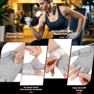 Workout Gloves with Wrist Wrap Support, Weight Lifting Gloves with Full Palm Protection & Extra Grip for Men Women Gym Exercise, Fitness, Weightlifting, Pull ups