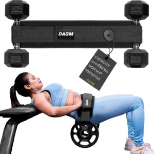 DAGM Hip Thrust Belt for Dumbbells Heavy weights – Ultra-Thick No-Bruise Glute Workout Belt for Women & Men – 500 lbs Capacity – Adjustable for Home Gym, Squats, Glute Bridge & Kettlebell Training