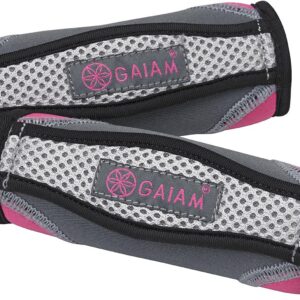 Gaiam Hand Weights for Women & Men Soft Dumbbell Walking Hand Weight Sets with Hand Strap