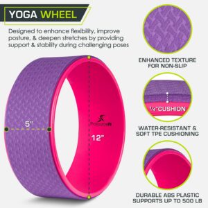 ProsourceFit Yoga Wheel Prop 12” for Improving Yoga Poses, Backbends, Flexibility, Balance, Stretching, Relaxation