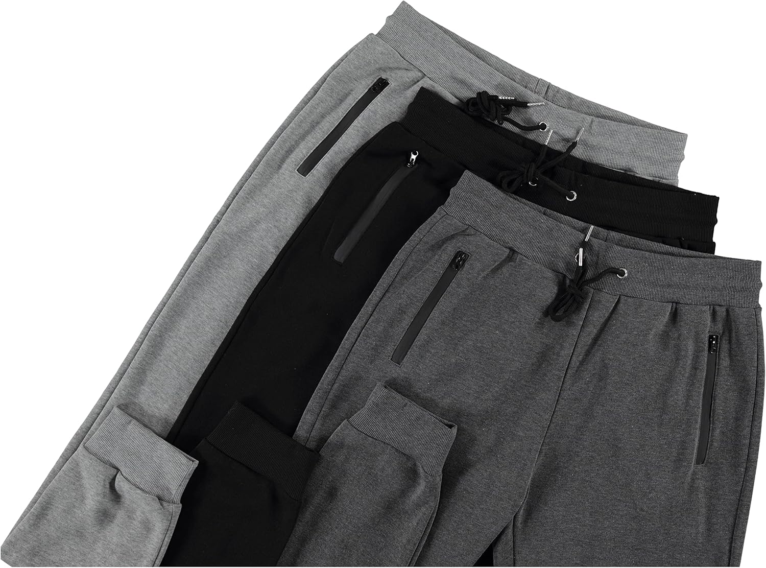 PURE CHAMP Mens Sweatpants 3 Pack Fleece Active Athletic Workout Jogger Sweatpants for Men with Zipper Pocket Size S-3XL - Image 4